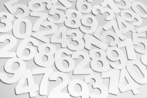 Background of numbers. from zero to nine. Numbers texture. Finance data concept. Matematic. Seamless pattern with numbers. financial crisis concept. Business success. photo