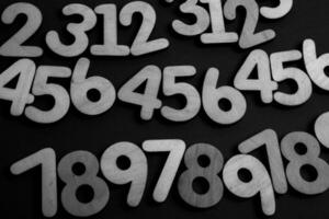 Background of numbers. from zero to nine. Numbers texture. Finance data concept. Matematic. Seamless pattern with numbers. financial crisis concept. Business success. photo