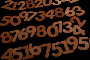 Background of numbers. from zero to nine. Numbers texture. Finance data concept. Matematic. Seamless pattern with numbers. financial crisis concept. Business success. photo