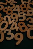Background of numbers. from zero to nine. Numbers texture. Finance data concept. Matematic. Seamless pattern with numbers. financial crisis concept. Business success. photo