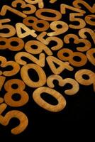 Background or texture of numbers. Finance data concept. Mathematic. Banking or currency. Business and economic growth. photo