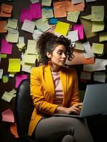AI generated Skilled Female Programmer at Work, AI Generated photo