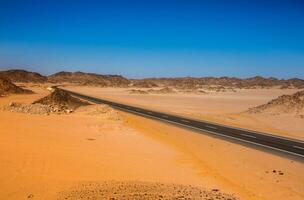 Landscape of sahara desert in Egypt. Conceptual for freedom, enjoying the journey. photo