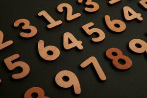 Background of numbers. from zero to nine. Numbers texture. Finance data concept. Matematic. Seamless pattern with numbers. financial crisis concept. Business success. photo