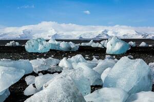 Picturesque landscape with green nature in Iceland photo