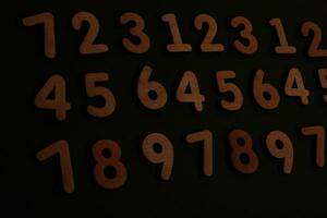 Background or texture of numbers. Finance data concept. Mathematic. Banking or currency. Business and economic growth. photo