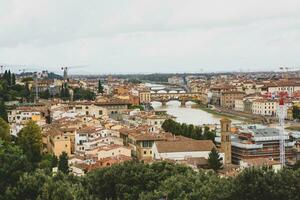 Photo with the panorama of the medieval city of Florence in the region of Tuscany, Italy