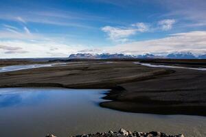 Picturesque landscape with green nature in Iceland photo