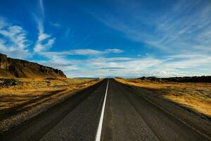 Picturesque landscape with green nature in Iceland photo