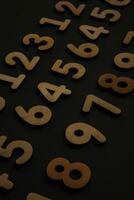 Background or texture of numbers. Finance data concept. Mathematic. Banking or currency. Business and economic growth. photo