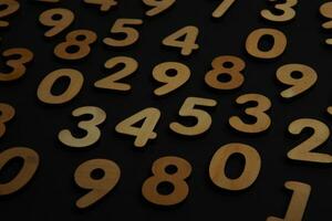 Background of numbers. from zero to nine. Numbers texture. Finance data concept. Matematic. Seamless pattern with numbers. financial crisis concept. Business success. photo