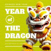 yellow chinese new year greeting social media post template