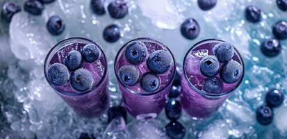 AI generated the purple smoothie with blueberries. photo