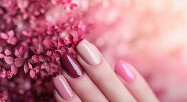 ai generado elegante uñas con manicura. foto