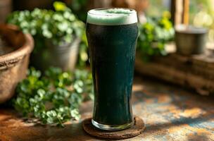 AI generated ioscoin's shamrock the best irish beer with clovers photo