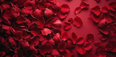 AI generated Valentine's day background rose petals photo