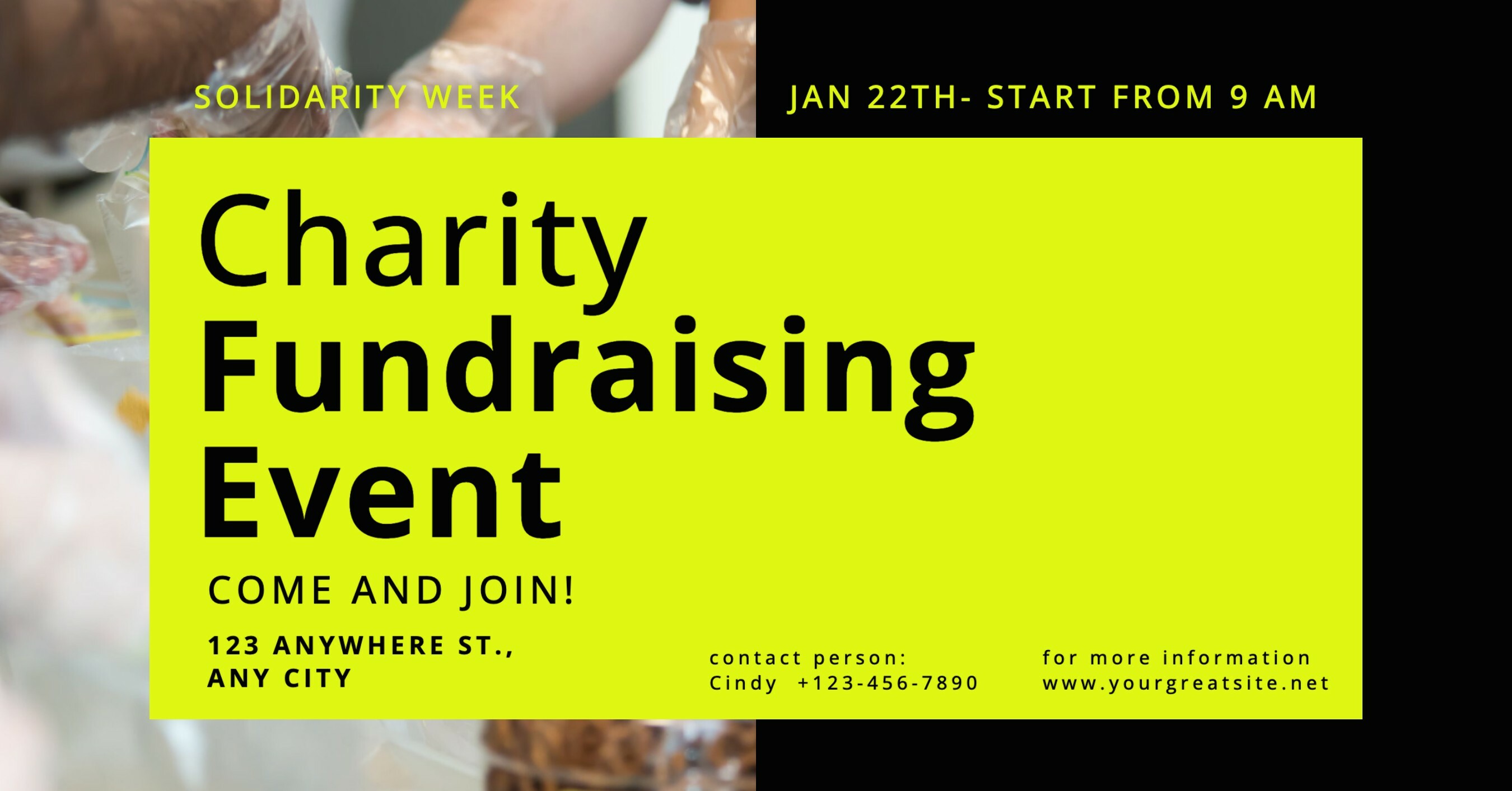 charity fundraising event template social media ads