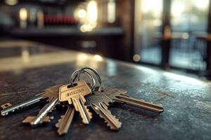 AI generated an image of keys on a counter photo