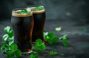 AI generated ioscoin's shamrock the best irish beer with clovers photo