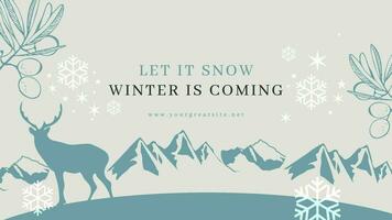 winter post for social media design template