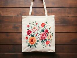 AI generated Eco-Friendly Tote Bag Mockup for Shopping and Branding - AI Generated photo