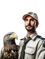 AI generated Experienced Male Zookeeper with Animals, AI Generated photo