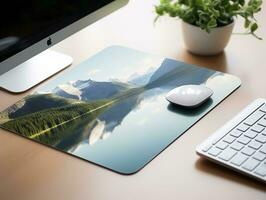 AI generated Ergonomic Mouse Pad Mockup for Comfortable Computing - AI Generated photo