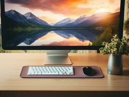 AI generated Ergonomic Mouse Pad Mockup for Comfortable Computing - AI Generated photo