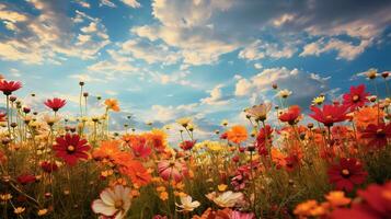 ai generado vibrante verano flor campo - ai generado foto