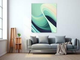 AI generated Artistic Canvas Print Mockup for Home and Gallery Decor - AI Generated photo