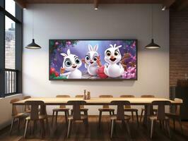 AI generated Dynamic LED Screen Mockup for Vibrant Displays - AI Generated photo