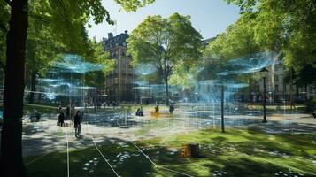 AI generated Digital Twin AI Simulation Technology AI Generated photo
