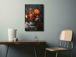 AI generated Artistic Canvas Print Mockup for Home and Gallery Decor - AI Generated photo
