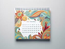 ai generado elegante pared calendario Bosquejo para hogar y oficina - ai generado foto