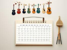 ai generado elegante pared calendario Bosquejo para hogar y oficina - ai generado foto