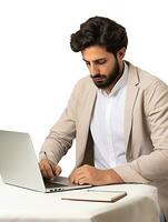 AI generated Focused Male Programmer Coding, AI Generated photo