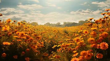 ai generado otoño flor silvestre prado encanto - ai generado foto