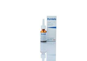 CHONBURI, THAILAND-DECEMBER 10, 2023 Dymista Nasal Spray isolated on white. Azelastine and fluticasone for treatment allergic rhinitis and rhino-conjunctivitis. Antihistamine and steroid nasal spray. photo