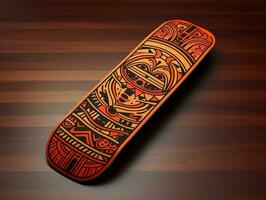 AI generated Trendy Skateboard Deck Mockup for Sports and Lifestyle - AI Generated photo