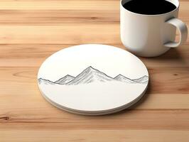 AI generated Elegant Ceramic Coaster Mockup for Tableware - AI Generated photo