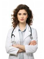 AI generated Female Doctor with Stethoscope, AI Generated photo