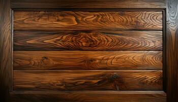 AI generated Rough wood plank flooring creates rustic backdrop for old table generated by AI photo