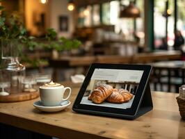 AI generated Sleek Digital Tablet Mockup for Tech Displays - AI Generated photo