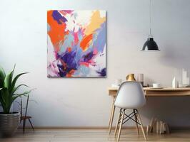 AI generated Artistic Canvas Print Mockup for Home and Gallery Decor - AI Generated photo