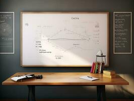 AI generated Interactive Whiteboard Mockup for Creative Ideas - AI Generated photo