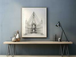 AI generated Artistic Canvas Print Mockup for Home and Gallery Decor - AI Generated photo