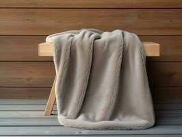 AI generated Cozy Fleece Blanket Mockup for Home Comfort - AI Generated photo