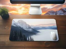 AI generated Ergonomic Mouse Pad Mockup for Comfortable Computing - AI Generated photo