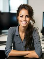 AI generated Skilled Female Programmer at Work, AI Generated photo