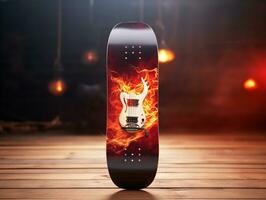AI generated Trendy Skateboard Deck Mockup for Sports and Lifestyle - AI Generated photo